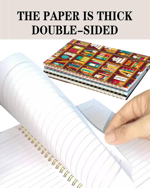 DHGPTS A5 60 Spiral Journal Notebook, Cute Notebooks for Women Men, College Ruled Hardcover Notebook for Work & Note