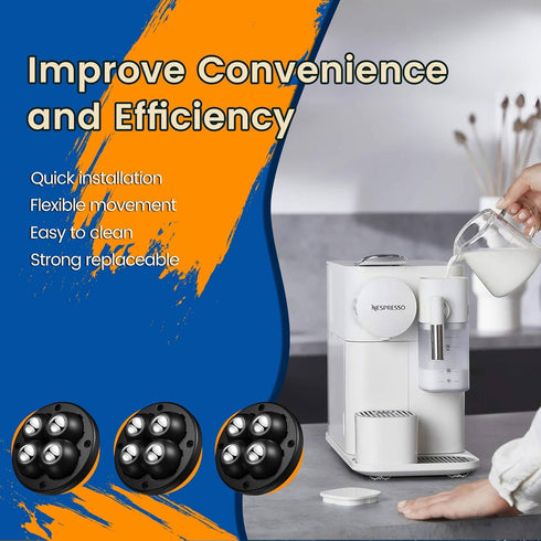 Appliance Slider for Kitchen Appliances, Self Adhesive Caster Wheels, 360° Swivel Mini Ball Transfer Roller, 24 PCS