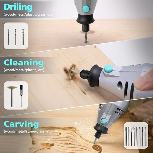 XSSIVE 160W 195pcs 3D Rotary Tool Kit with Accessories, Variable Speed, Corded Electric Multifunctional Tool For DIY