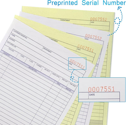 ZUFECY 2-Part (5.5"x8.5"), 50 Sets, Carbonless Receipt Book, Money and Rent Receipt Book, Professional Bound Edition