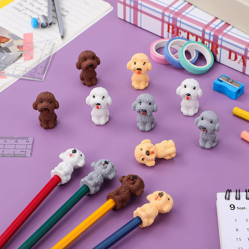 SEWACC 40 Pcs Pencil Eraser Animal Erasers, Cute Dog Figurines Mini Erasers