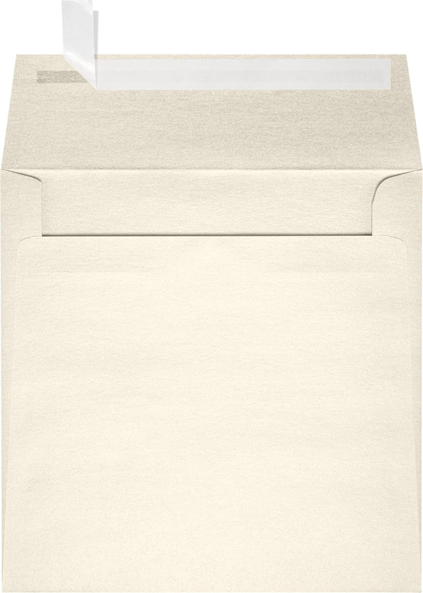 LUXPaper Square Invitation Envelopes | 6 1/4" x 6 1/4" | Champagne Metallic | Peel & Press | 81lb. Text | 50 Qty