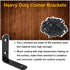 6 65x65mm 90 Pcs Black L Bracket Corner Braces Stainless Steel Heavy Duty Shelf Bracket for Wood, Shelves, Degree