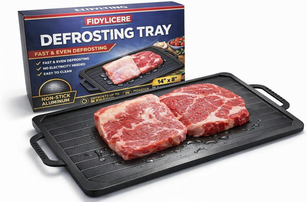 FIDYLICERE Defrosting Tray for Frozen Meat - Rapid Aluminum Thawing Plate for Steak,