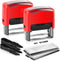 Fulmoon 2 Pieces Self Inking Rubber Stamp, Personalized DIY Stamp Kit with Black Ink for Office Supplies