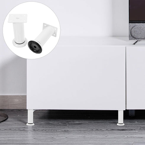 2pcs 12-18cm, ABOOFAN Adjustable Metal Furniture Legs, Extendable Sofa and Cabinet Support Feet with Height Range White