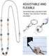 Hicarer 3 Pcs ID Badge Lanyard Necklace with ID Holder Clip, Stainless Steel Beaded Chain, Retractable Reel