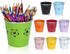 9 Pack Metal Pen Holders, Colorful Desktop Pencil Cups with Flower Pattern,