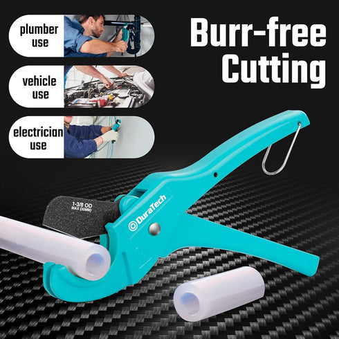 DURATECH PEX Pipe Cutter, Tubing Cutter for 1/8"-1" PEX and Rubber Hoses, Sharp Blade for Plumbing Repairs