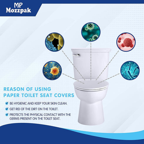 MP MOZZPAK (60 Pack) 100% Toilet Seat Covers Disposable - XL Flushable Disposable Toilet Seat Cover for Kids Potty