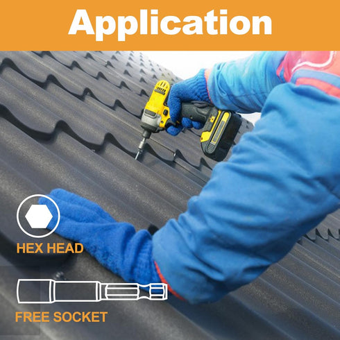 VIGRUE 300PCS Metal Roofing Screws - #10x1", #10x1-1/2", #10x2" Galvanized Hex Head Screws for Metal to Wood