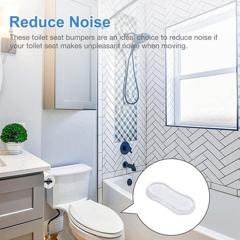 5Pcs Transparent Toilet Seat Bumper Set, Strong Adhesive Rubber Pads for Home, Hotel, and Hospital Toilets