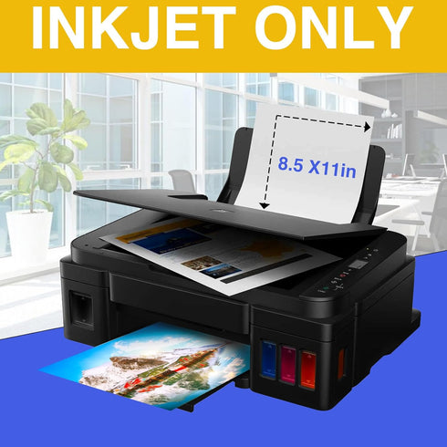 JINGZHAN 8.5" 11" 12 5 Printable Magnetic Paper Non-Adhesive, x Mil for Inkjet Printer & DIY Crafts, Sheets