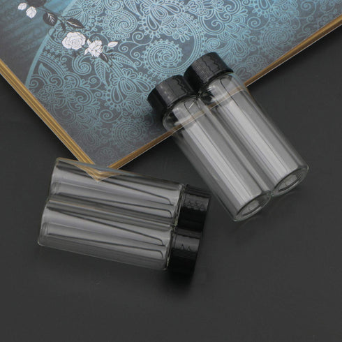 Clear Glass Sample Vials, 15ml Empty Bottles with Screw Cap, Pack of 36 with Red Handwritten Sticker Paper