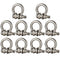 10 Pack Mini Stainless Steel Pulley D Ring Shackles, Removable U-Shaped Pulley for 1/4 Inch Wire Rope