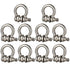 10 Pack Mini Stainless Steel Pulley D Ring Shackles, Removable U-Shaped Pulley for 1/4 Inch Wire Rope