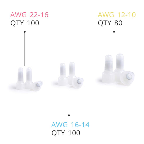 Wirefy 280 PCS Closed End Crimp Connectors, Wire End Caps for 22-10 Gauge