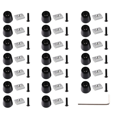 MakerHawk 20 Sets Anti-Vibration Rubber Landing Mat Feet, T Sliding Nut Block, M3 Screws for 3D Printers