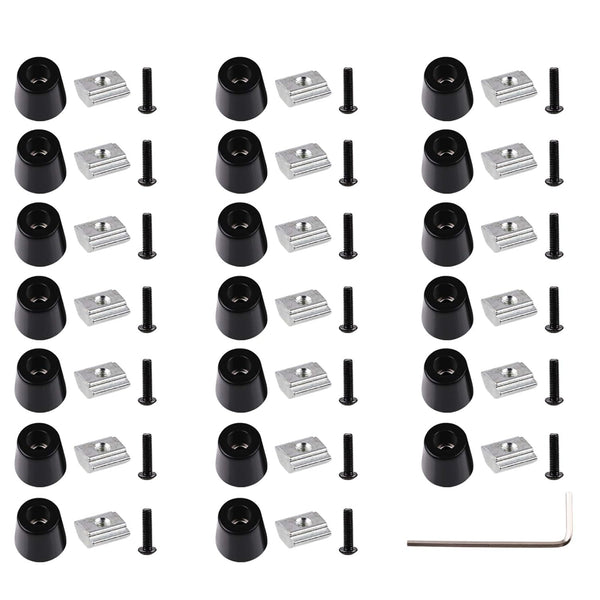 MakerHawk 20 Sets Anti-Vibration Rubber Landing Mat Feet, T Sliding Nut Block, M3 Screws for 3D Printers