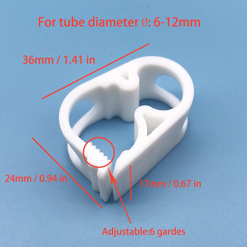 High Temperature Resistant PBT Plastic Tubing Clamps, Flow Control Hose Clamp Tube Holder (5pc Pack)