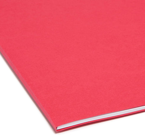 Smead File Folder - Reinforced Straight-Cut Tab, Letter Size, Red, 100 per Box (12710)