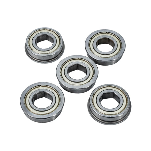 Generic 1/2 1-1/8 5/16 (Pack 5) Flanged Hex Bore Precision Ball Bearings Hex ID x OD x WD for Garden Tools, Electric