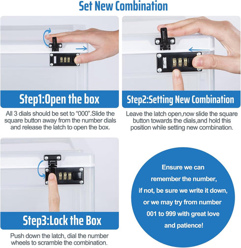 Lock Box with Locker, Lockable Cabinet for Office, School, Home Personal Items Safe, Medicine Organizer, Clear