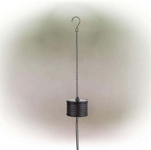 Alpine Corporation 10" Tall Hanging Solar Powered Outdoor Mesh Lantern with LED Lights, Black