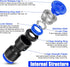 100 Pcs Quick Connect Air Hose Fittings Kit, 5/32" to 1/2" Inch Push Connectors for 4-12 mm OD Tube