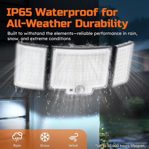 20W 3000LM 6500K 3 3 Porch(2 Pack) CLAONER LED Security Motion Sensor Outdoor Floodlights, Daylight Remote Control