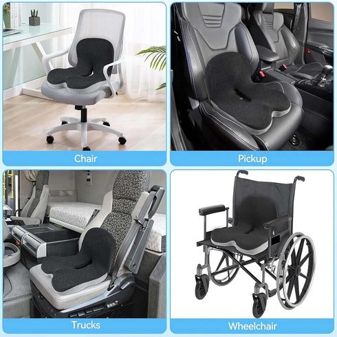 Memory Foam L Shaped Seat Cushion, Orthopedic Cushion with Back Support, Ergonomic L Shaped Seat Cushion for Truck