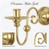 Set 2 (8.6" 5.9" 3.5") Gold Wall Sconces of - Elegant Iron Candle Holders Wall Decor, Modern Metal Wall Art for Living