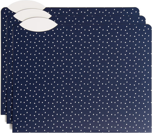 U Brands Casual Chic File Folders - Office Supplies, 1/3-Cut Tabs in Assorted Positions, Letter Size, Navy and Pink