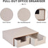 Linen Leather Desk Organizer with Drawers, Mini Stackable Desktop Storage Box for Office Supplies, Toiletries (Beige,