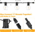 50FT G40 Dimmable 25 Bulbs Commercial Bosceos Outdoor LED Globe String Lights Waterproof Shatterproof Light Strings