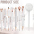 WEMATE 8Pcs Ballpoint Pens Set, Metal Crystal Diamond Glitter Pens for Journaling, White Pen Bling in Black & Blue Ink,