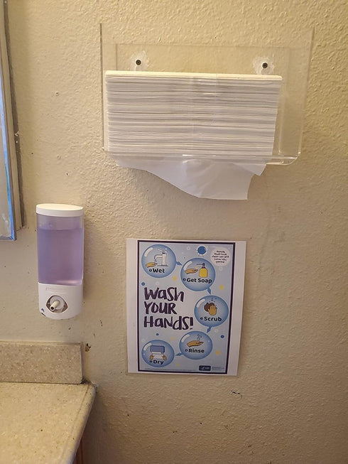 Towels,Pack 1 Cq acrylic Wall Mount Paper Towel Dispenser,Clear Folded Paper Towel Holder for Bathroom Toilet