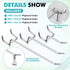 200 Pieces Pegboard Hooks - Stainless Steel Display Peg Hooks for Garage Home Wall Tool Storage Organizer