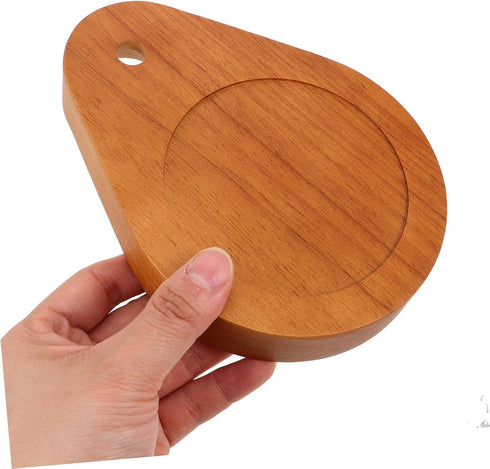 Cabilock Natural Solid Wood Drop-shaped Lamp Base for Desk Light Elegant Nightstand Holder for Home Decor and Office