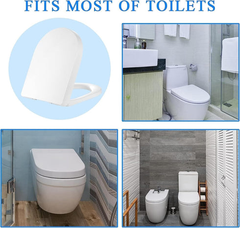 SADALAK D/U Shape Toilet Seat,Soft Close and Quick-Release for Easy Cleaning Toilet Seats Cover,Stable Hinge Design