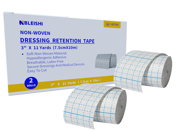 NBLEISHI Non-Woven Dressing Retention Tape,3InchesX11Yards,Gentle Adhesive Bandage, Hypoallergenic and Breathable,Medical Grade Wound Dressing