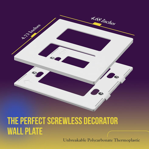 ENERLITES Screwless Decorator Wall Plates Child Safe Outlet Covers, Size 2-Gang 4.68" H x 4.73 L, Unbreakable Polycarbonate Thermoplastic, SI8832-W-5PCS, Glossy, White (5 Pack) by ENERLITES