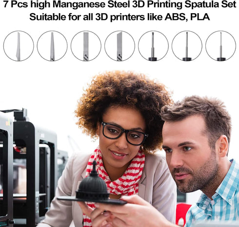 Pro Grade 3D Printing Tool Kit, High Manganese Steel Spatula & Diverse Cleaning Kit with Storage Box