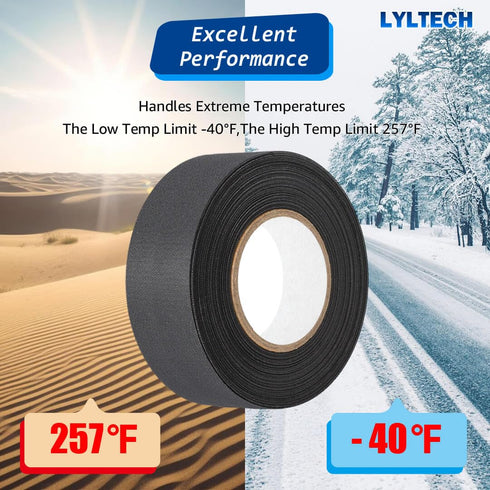 Wire Harness Tape, 7 Rolls Polyester Fabric Flame Retardant, Wiring Loom Harness Electrical Tape, Each Roll 3/4 inch x
