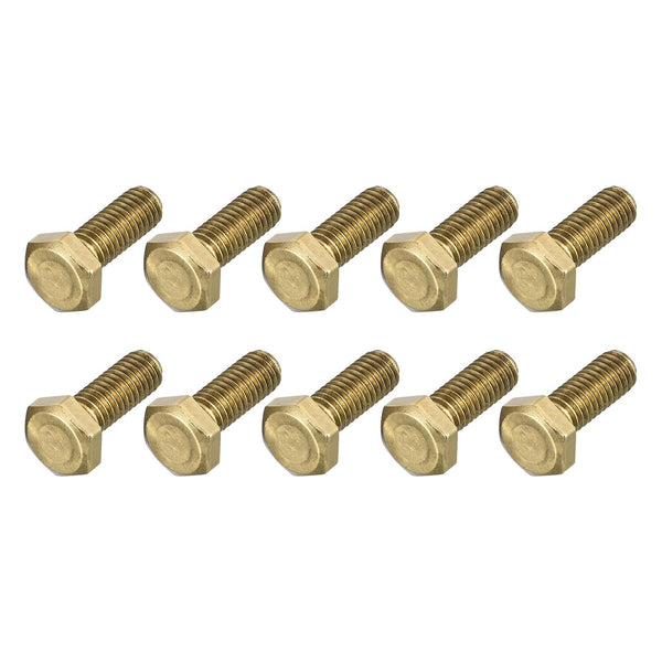 Hex Head Screw Bolt (M6-1x16mm) 30Pcs - Brass Fully Threaded Solid Hex Bolts Machine Screws for Machinery Repair