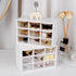 Feadily 4PCS Small Drawer Organizer for Desk, Desktop Storage Drawers with 9 Clear Drawers, White