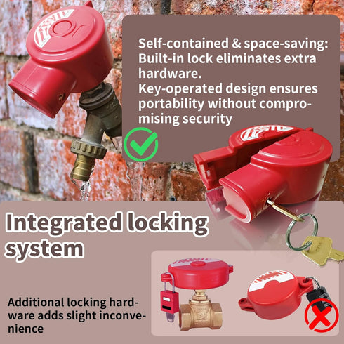 Tank,1 2-1/2 (1 Pack) Universal Gate Valve Lockout,Hose Bib Lock for Outdoor Faucet Knob/Water Spigot/Propane to in Dia