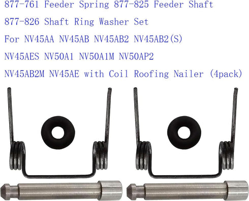 877-761 Feeder Spring, 877-825 Feeder Shaft, 877-826 Shaft Ring Washer Set for NV45AA NV45AB2 Nailer (4-Pack)