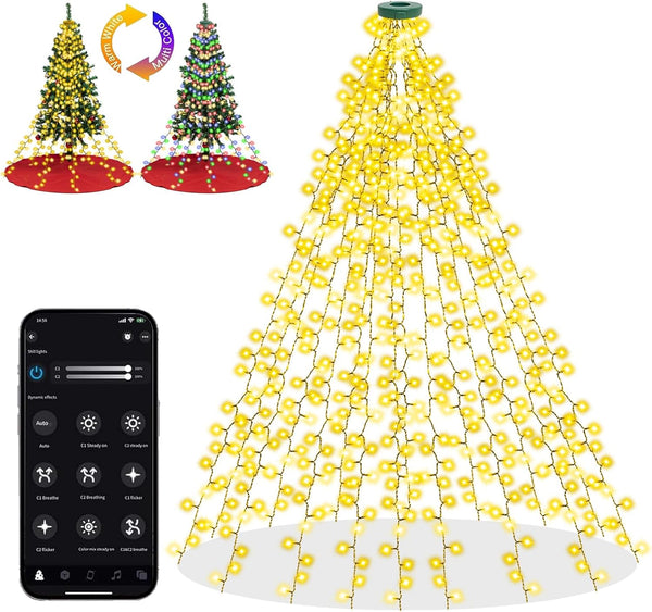 Tosylin Smart Christmas Tree Lights with Ring, 6.56Ft x 16 Lines String 400