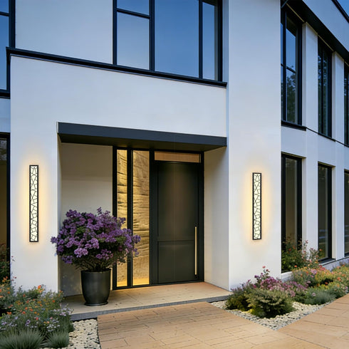 TRUWELLA 11.8inch IP67 3000K Outdoor Wall Light Modern Outdoor Wall Sconce LED Long Wall Sconce Black Front Porch Light